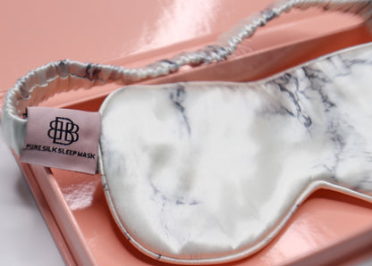 Organic 100% Mulberry Silk Sleep Mask- Marble